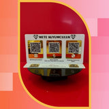 25x14 cm Gold Aynalı Beyaz Pleksi 3'lü QR Kod ve Çift NFC Sosyal Medya Standı