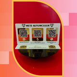 25x14 cm Gold Aynalı Beyaz Pleksi 3'lü QR Kod ve Çift NFC Sosyal Medya Standı
