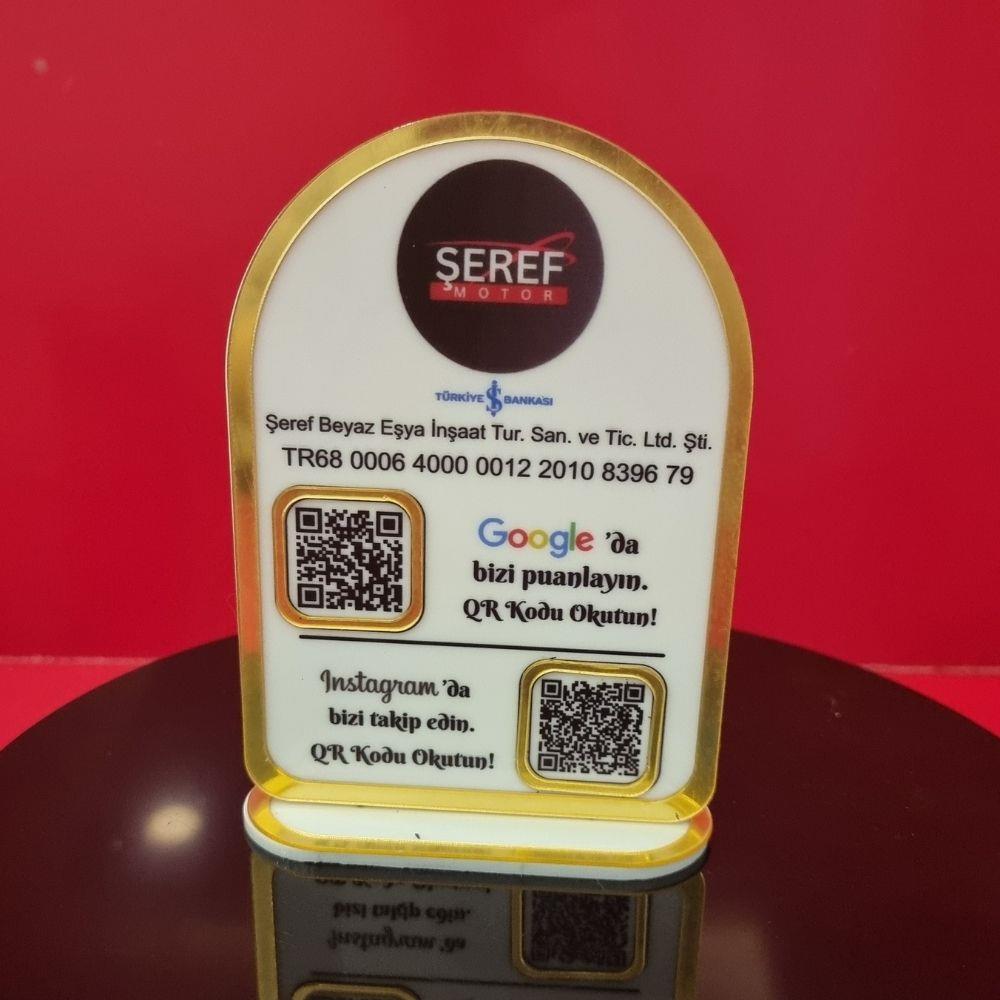 2'li QR Kod Standı Google Yorum ve Instagram Panosu