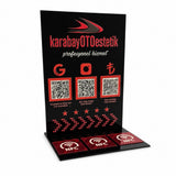 3 QR ve 3 NFC Dahil Çift Yön Seçenekli Pleksi Pano – KQR-513