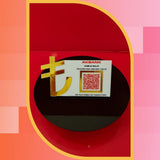 3D TL Simgeli Altın Aynalı IBAN ve QR Kod Ödeme Standı - Masaüstü Finans Panosu