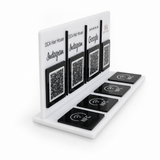 4 QR ve 4 NFC Dahil Masaüstü Bilgi Panosu – 4 QR kod alanı ve tasarım detayı