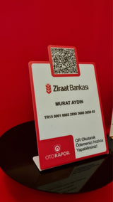 Özel Kesim Tasarımlı Çok Amaçlı Akrilik QR Kod Panosu