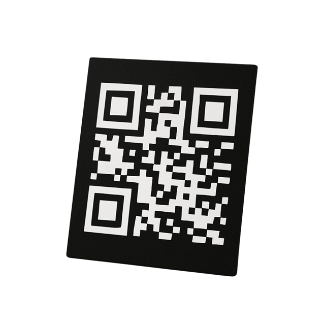 5X5 Cm Kare Siyah QR Menü Kartı - Minimal Pleksi Tasarım