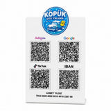A5 Pleksi 4’lü QR Kod, IBAN ve Sosyal Medya Panosu
