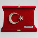 Ay Yıldızlı Kişiye Özel Kırmızı Kadife Albüm Plaket – İsimlikli
