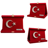 Ay Yıldızlı Kişiye Özel Kırmızı Kadife Albüm Plaket – İsimlikli