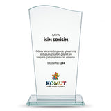Dalga Üst Kesimli Dikey Kristal Plaket – Model 244
