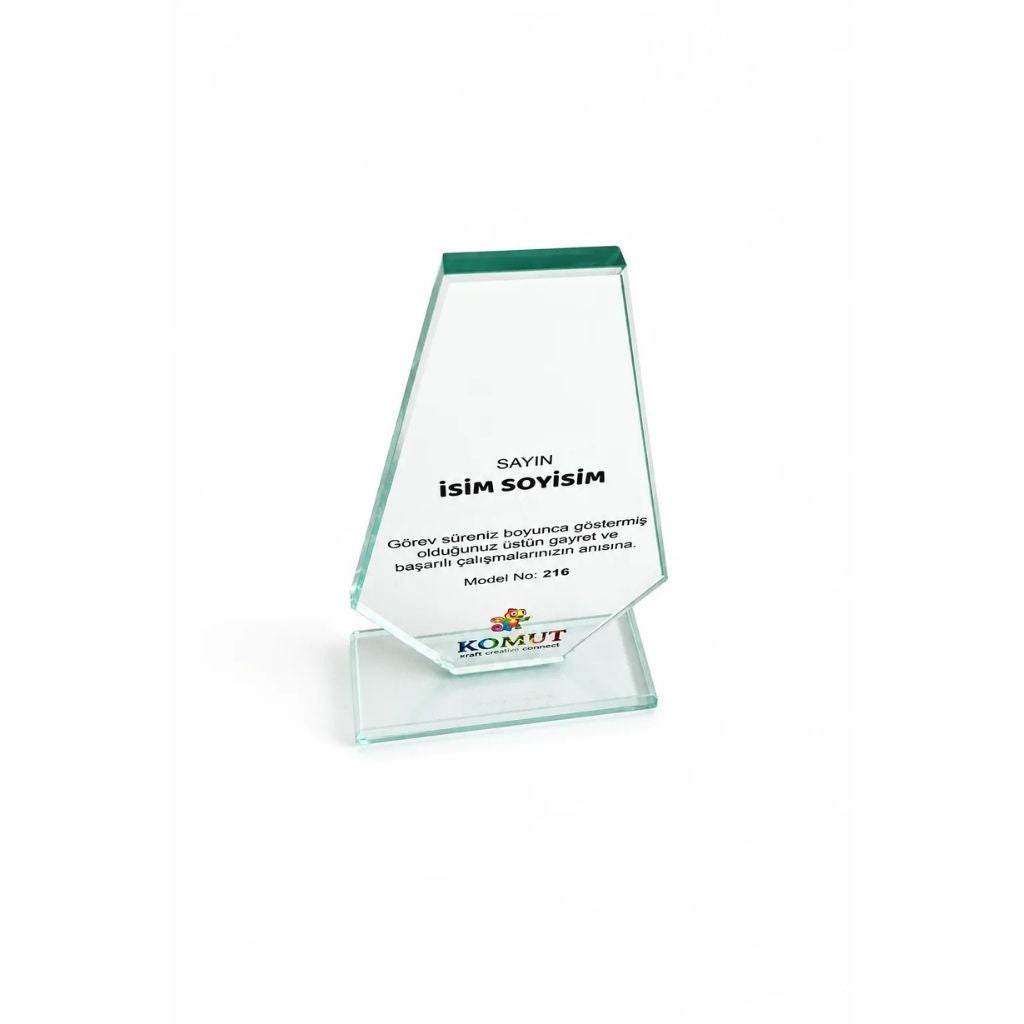 Elmas Kesim Füme Kristal Plaket Model 216 - 238