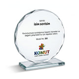 Faset Kenarlı Yuvarlak Kristal Plaket – Model 283