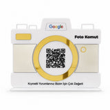 Fotoğrafçılara Özel Kamera Formlu Google Yorum QR Kod Standı