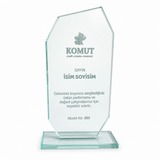 Geometrik Kesim Özel Tasarım UV Baskılı Kristal Plaket