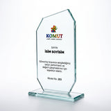 Geometrik Kesim Özel Tasarım UV Baskılı Kristal Plaket