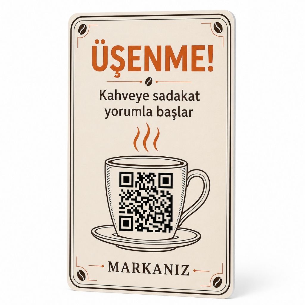 Google Yorum Kartı – Kahveye Sadakat | NFC Seçenekli