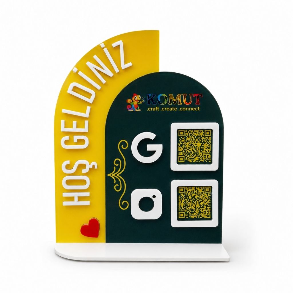 Hoş Geldiniz Yazılı Instagram QR Kod Panosu – kişiye özel ana ürün görünümü