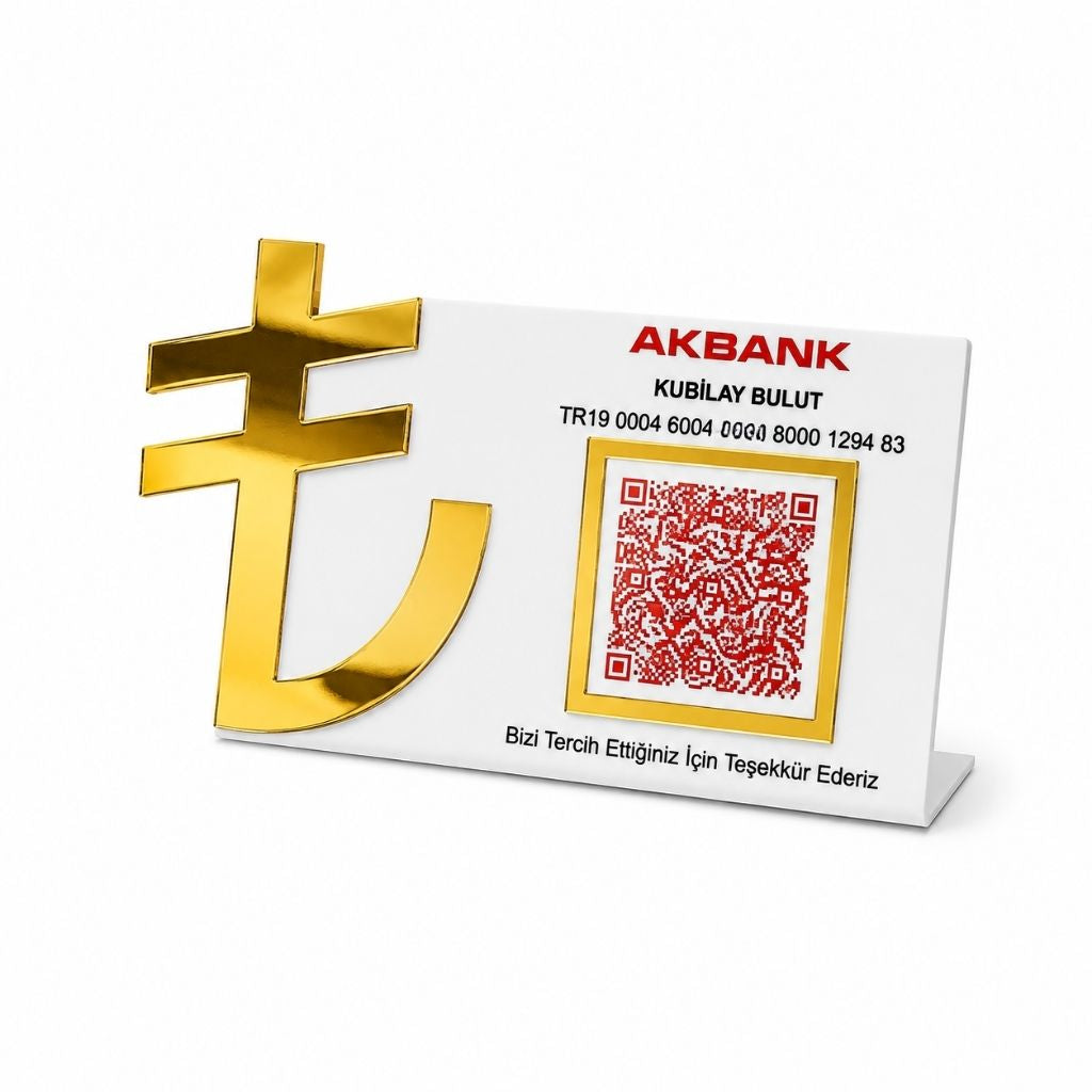 Büküm Pleksi IBAN QR Kod Ödeme Standı – kişiye özel ana ürün görünümü