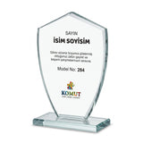 Kalkan Formlu Kurumsal Kristal Plaket – Model 284