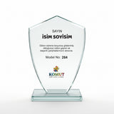 Kalkan Formlu Kurumsal Kristal Plaket – Model 284
