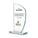 Kanat Formlu Kavisli Kristal Plaket – Model 257