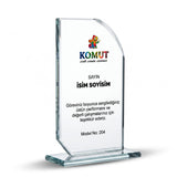 Kişiye Özel Akış Hatlı Çapraz Köşe Kristal Plaket – Model 204