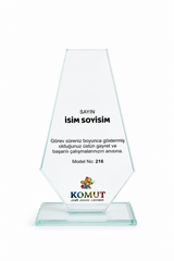Kişiye Özel Cam Plaket 11x20 cm | Kristal Ödül ve Teşekkür Plaketi