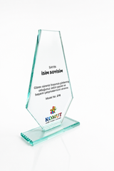 Kişiye Özel Cam Plaket 11x20 cm | Kristal Ödül ve Teşekkür Plaketi