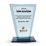Kişiye Özel Çift Çerçeveli Ters Trapez Kristal Plaket – Model 247