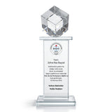 Kişiye Özel Geometrik Kristal Küp Başlıklı Sütun Plaket – Model 015