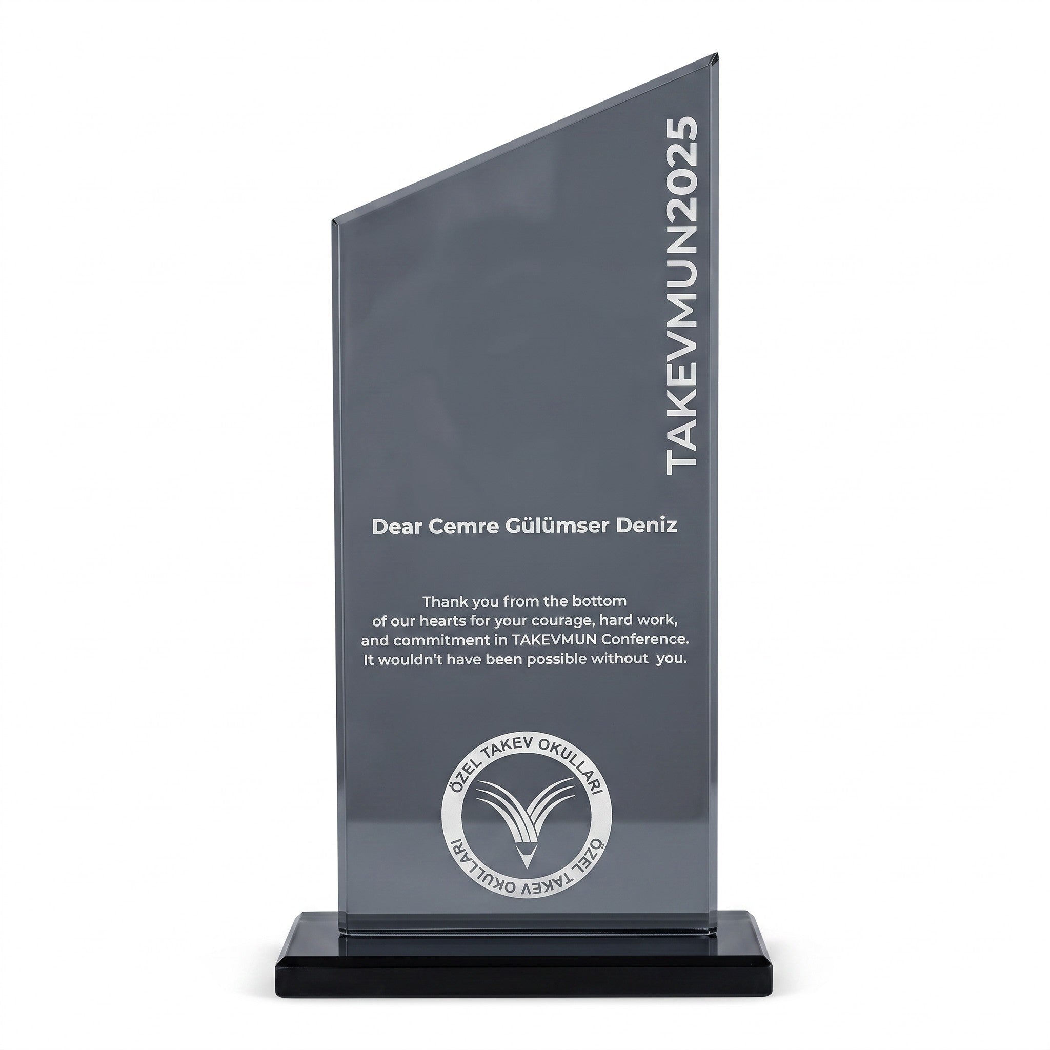 Kişiye Özel Konferans Zirvesi 24 cm Kristal Plaket – Model 021