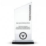 Kişiye Özel Konferans Zirvesi 24 cm Kristal Plaket – Model 021