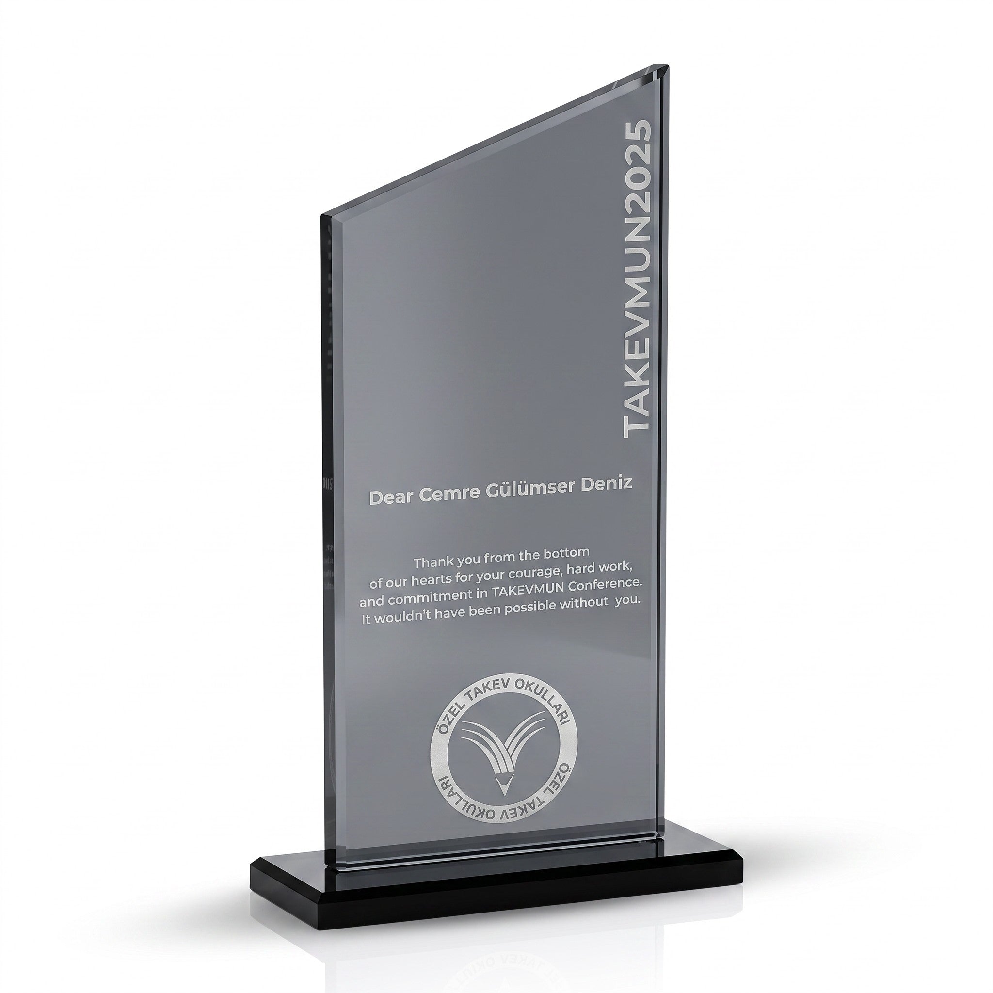 Kişiye Özel Konferans Zirvesi 24 cm Kristal Plaket – Model 021