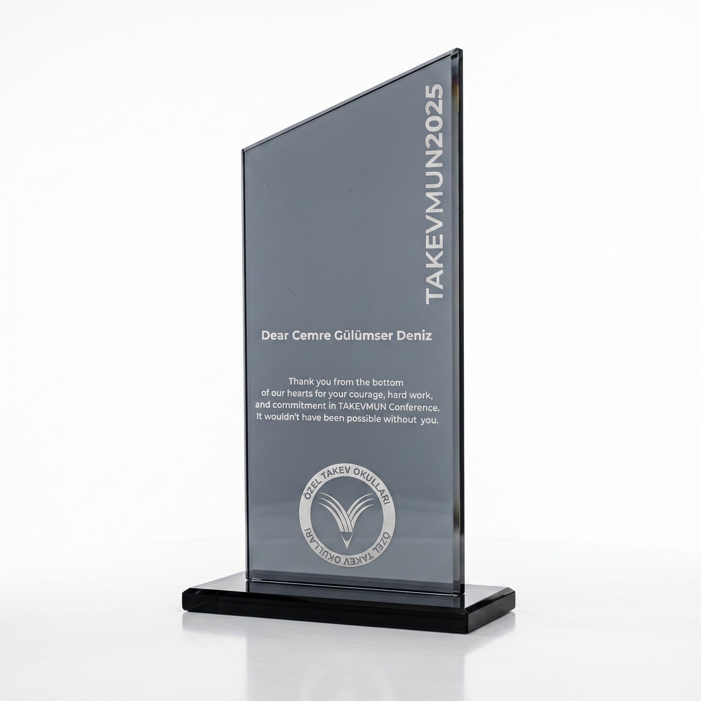 Kişiye Özel Konferans Zirvesi 24 cm Kristal Plaket – Model 021