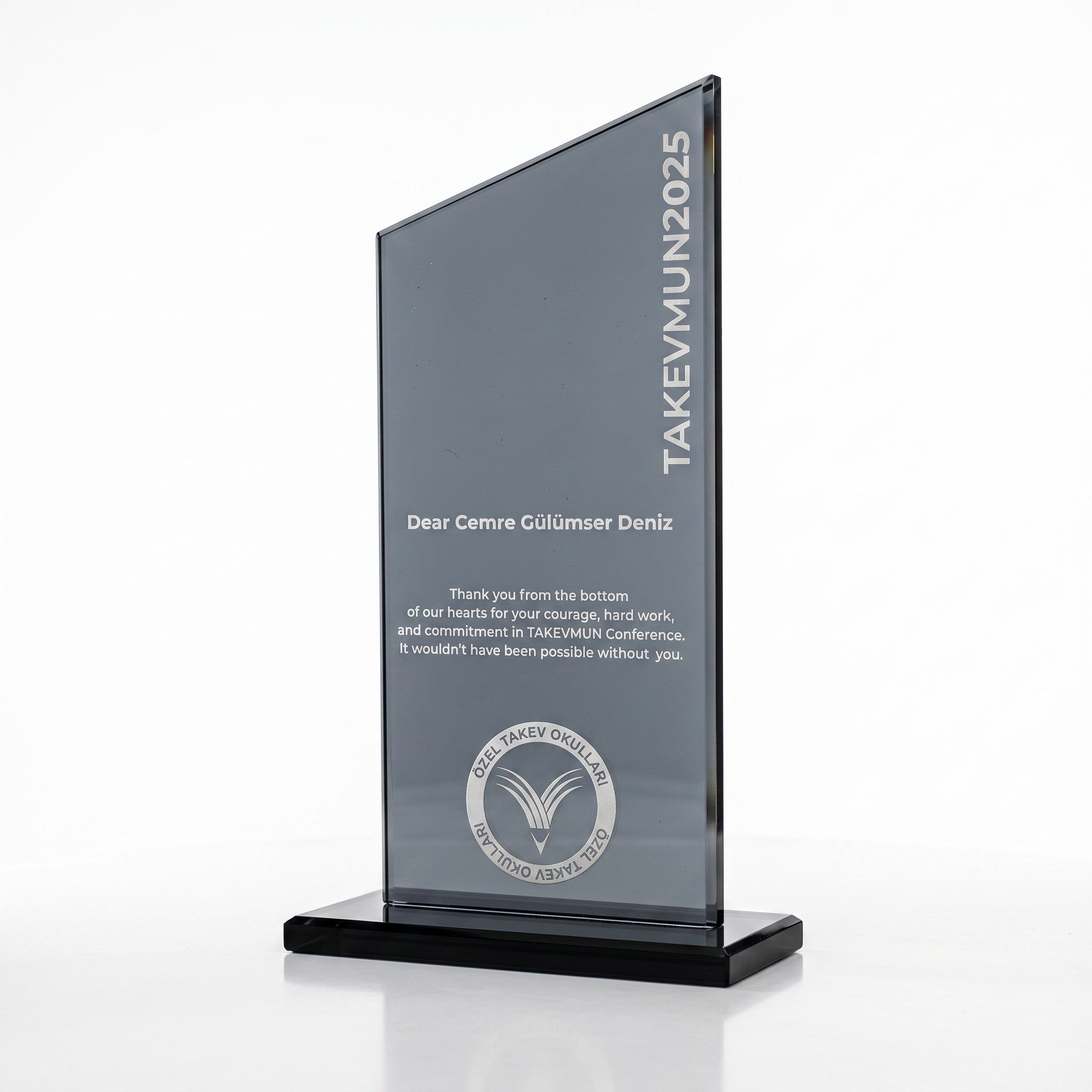 Kişiye Özel Konferans Zirvesi 24 cm Kristal Plaket – Model 021