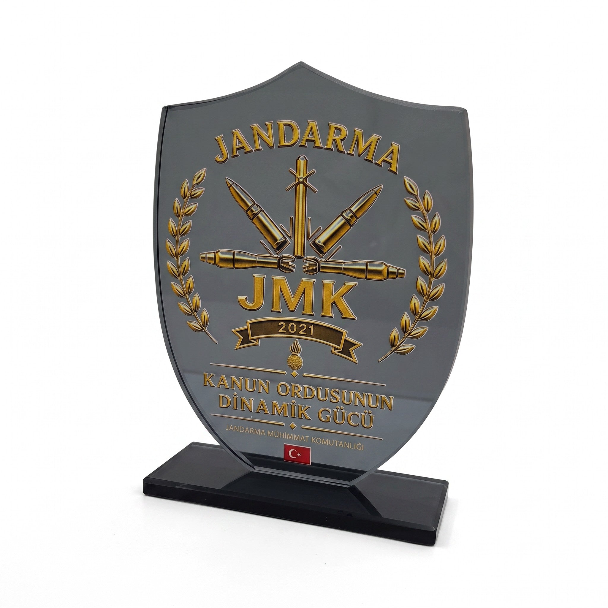 Kişiye Özel Kurumsal Arma Formlu Kristal Plaket – Model 018