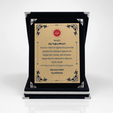 Büyük Boy Lacivert Kadife Kutulu Kişiye Özel Albüm Plaket – 15 × 20 cm Metal Plakalı