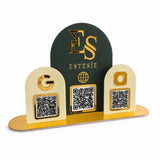 Logo-Cut Corporate Plexiglass Sign with 3 QR Codes – KQR-515