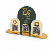Logo-Cut Corporate Plexiglass Sign with 3 QR Codes – KQR-515