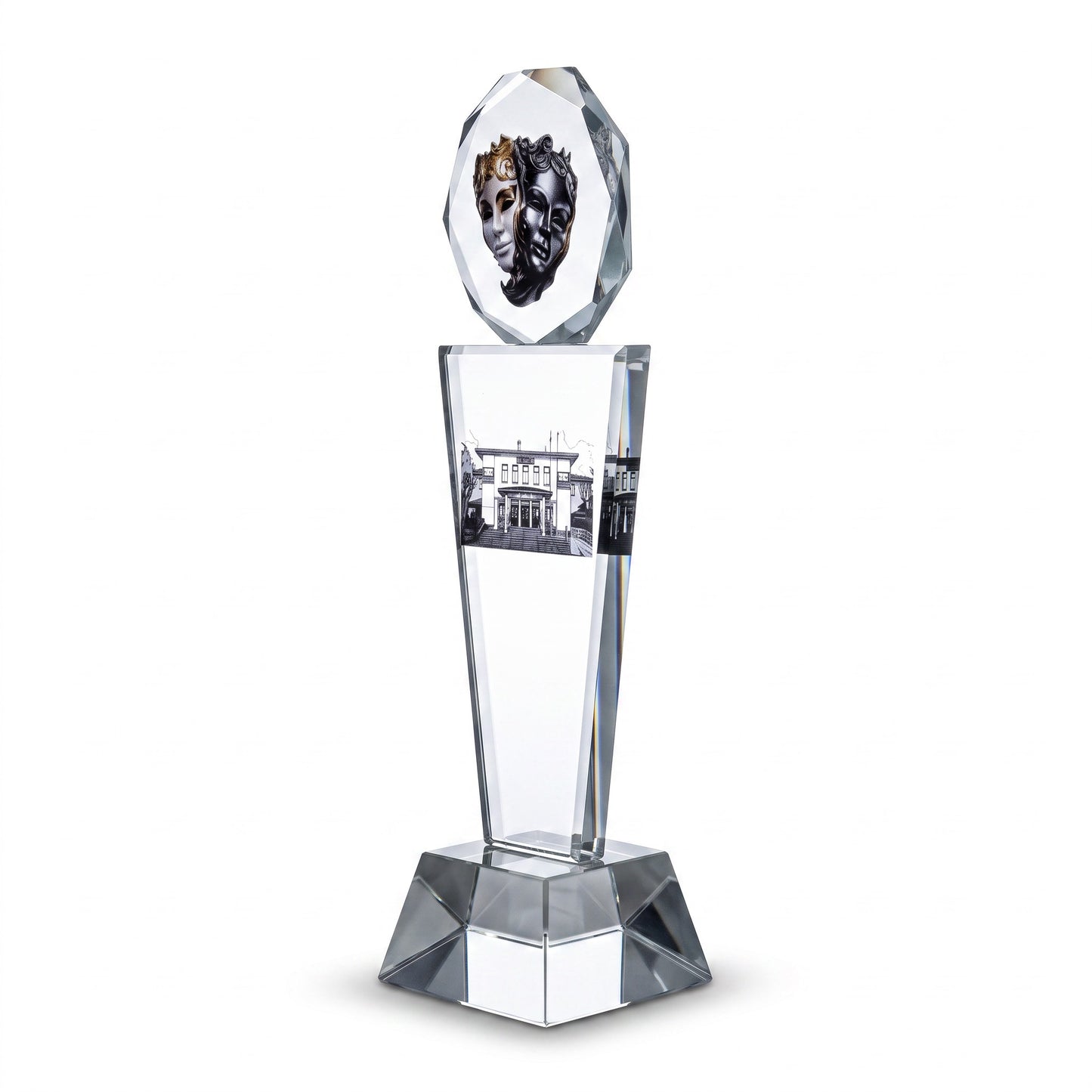 Madalyon Başlıklı Sütun Kristal Plaket – Model 010