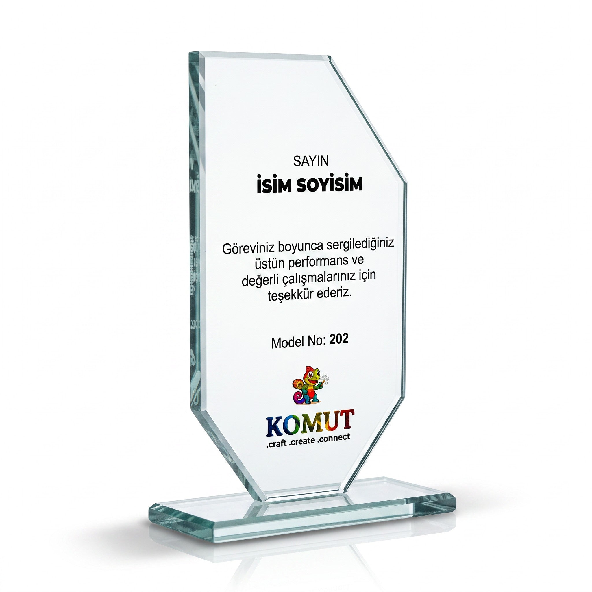 Mimari Köşe Kesimli Kristal Plaket – Model 202