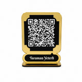 Mini Gold Ayna Pleksi QR Kod Masaüstü Standı 8 × 5 cm