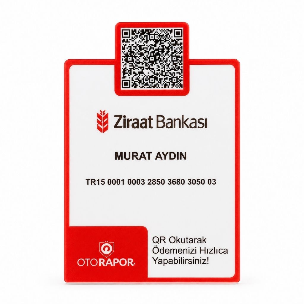 Özel Kesim Çok Amaçlı QR Kod Panosu – 12×16 cm Masaüstü Stand