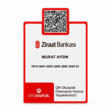 Özel Kesim Çok Amaçlı QR Kod Panosu – 12×16 cm Masaüstü Stand