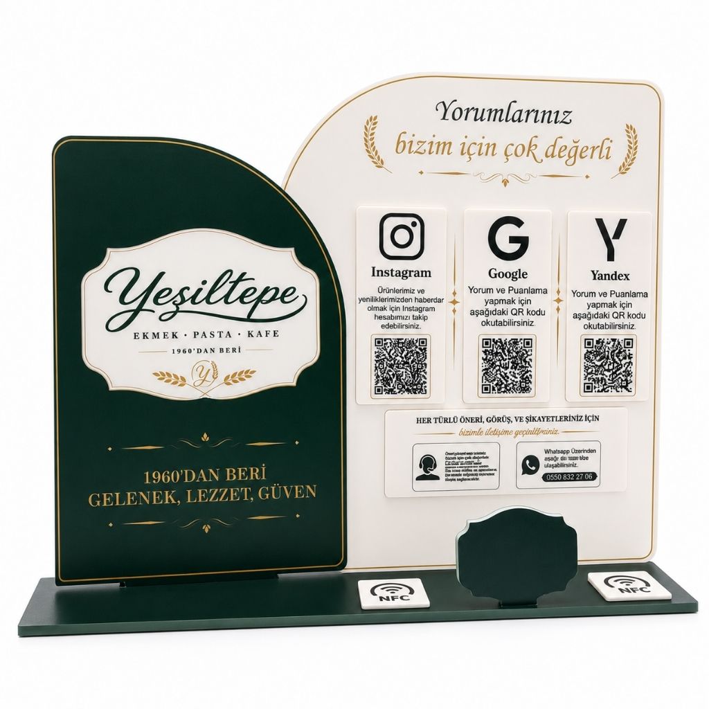 Custom Cut Corporate 3-Piece QR Code and Customer Support Board – KQR-502