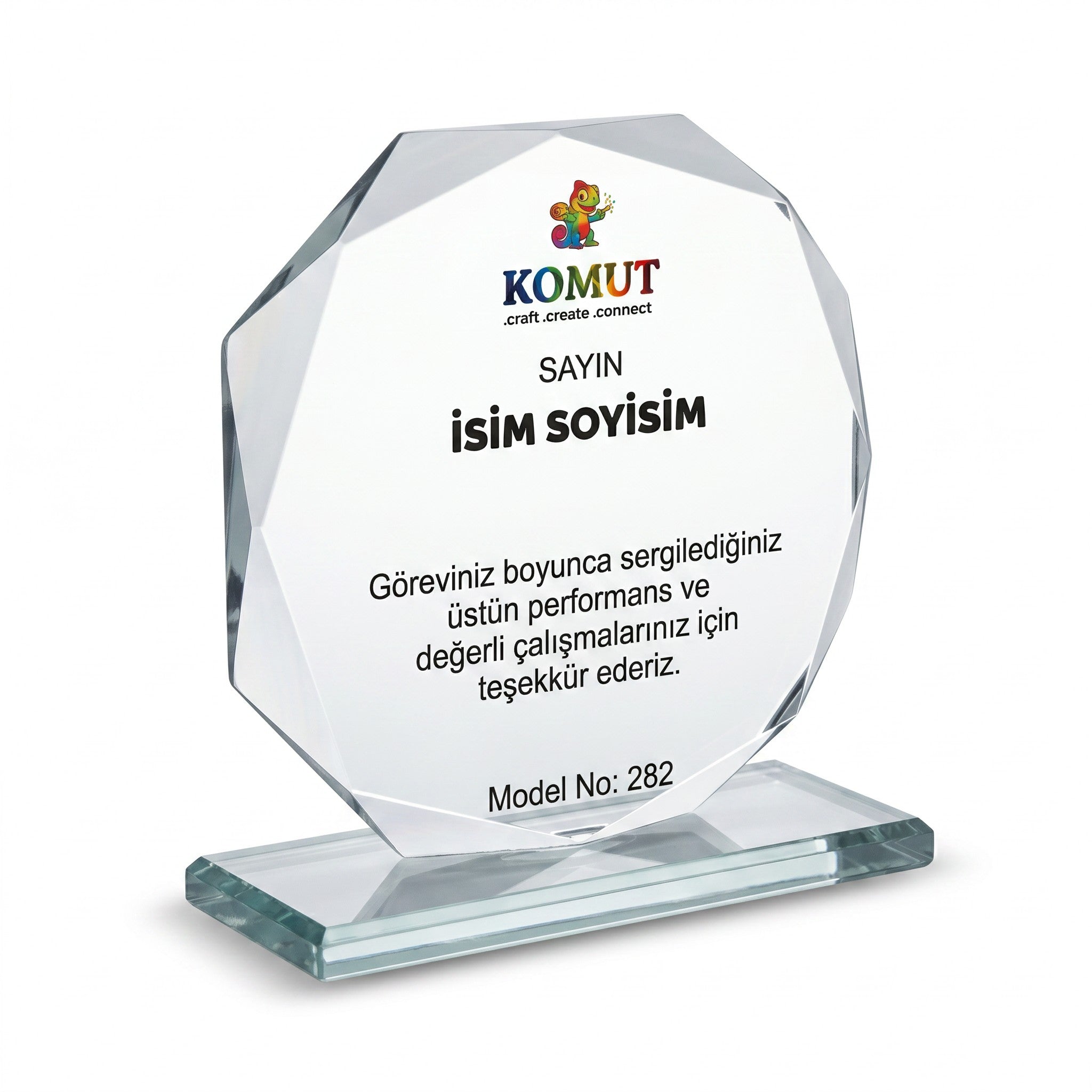 Pırlanta Kesim Çokgen Kristal Plaket – Model 282