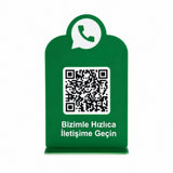 WhatsApp QR Pano – A5 Beyaz Pleksi Masaüstü Stand