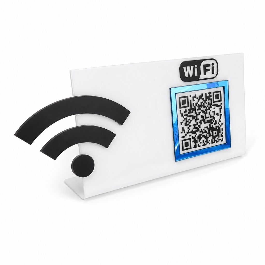 Wi-Fi QR Code Desktop Plexiglass Password Stand – KQR-505