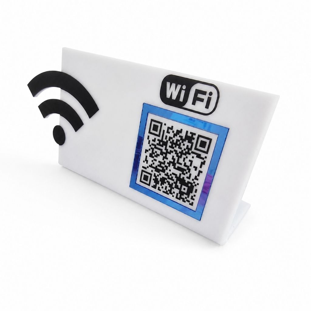 Wi-Fi QR Code Desktop Plexiglass Password Stand – KQR-505