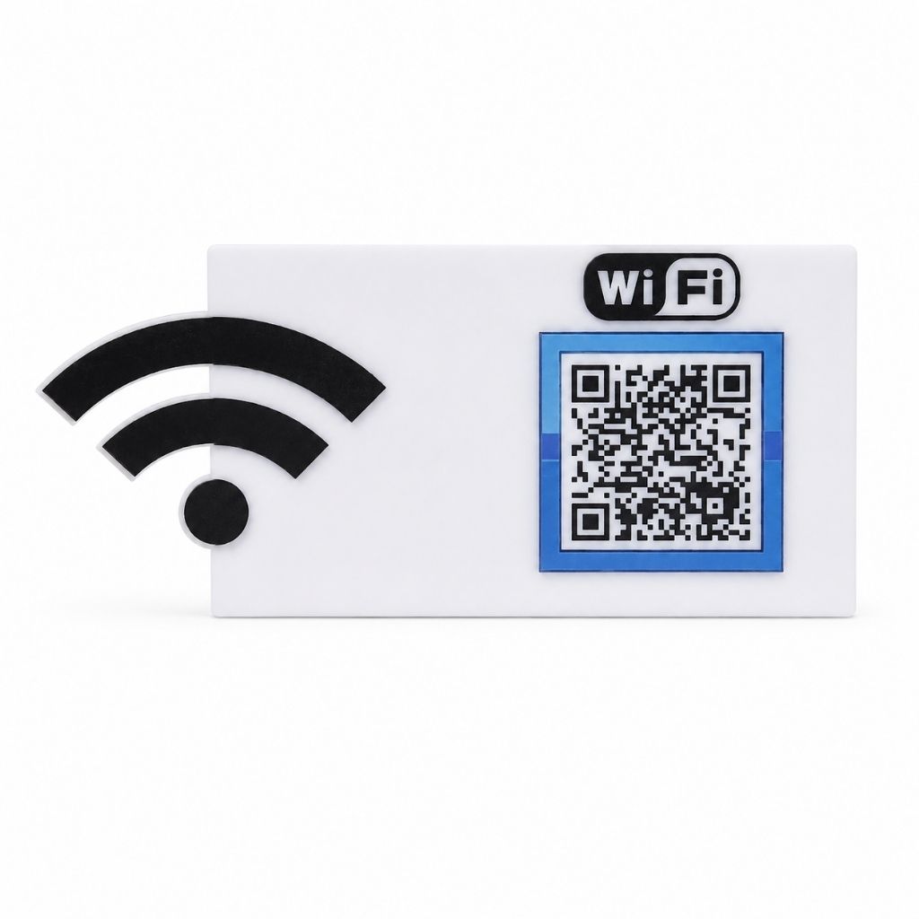 Wi-Fi QR Code Desktop Plexiglass Password Stand – KQR-505