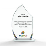 Yaprak Formlu Kavisli Kristal Plaket – Model 248
