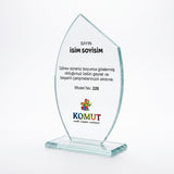 Yaprak Formlu Kavisli Kristal Plaket – Model 228